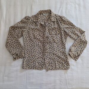 VTG Jonathan Martin Paisley Print Button Up Long Sleeve Blouse Top Womens Sz 10